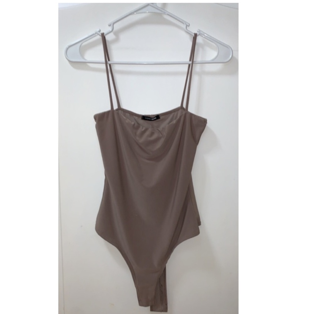 Fashion Nova- Bodysuit Tank Top- Taupe